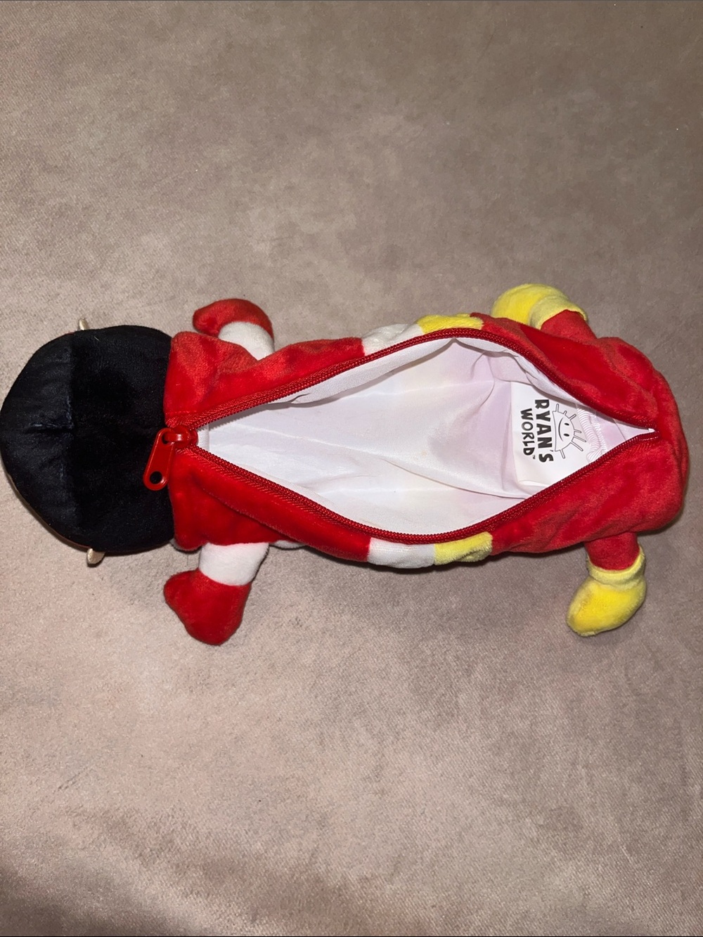 Ryan’s World Pocket Watch Zip Up Pencil Case Holder Red Superhero Plush